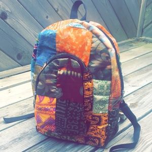Indian Batik fabric backpack